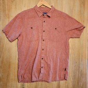 Patagonia Back Step Shirt SSB Large, Orange, Patterned